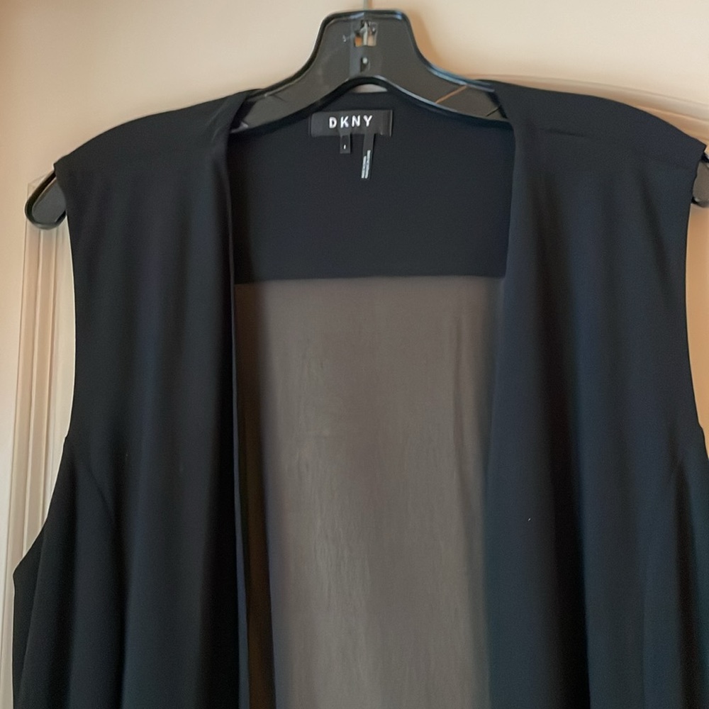 DKNY black long vest
